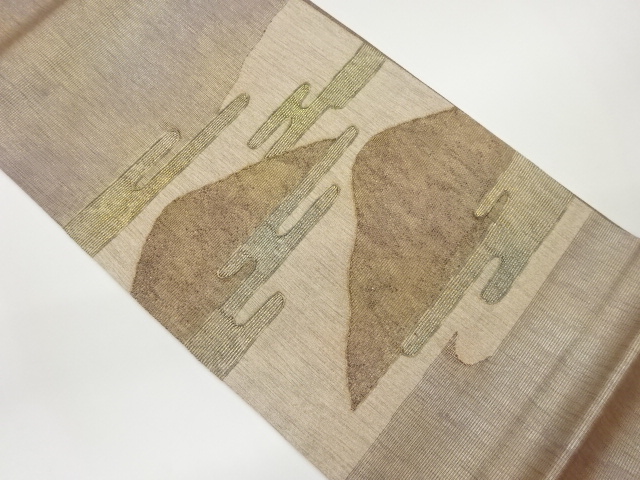 JAPANESE FUKURO OBI / PULP CLOTH / WOVEN EGASUMI PATTERN